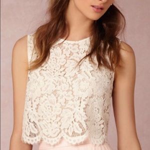 BHLDN Anthro (Jenny Yoo) Chloe lace cream top SM